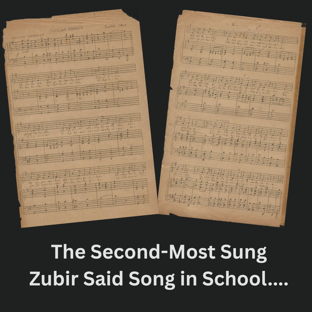 Digitised handwritten version of preliminary score of Semoga Bahagia composed by Zubir Said
